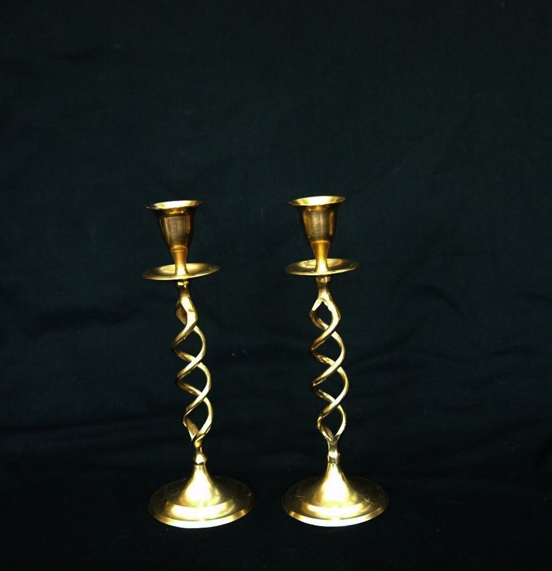 Vintage Brass Candlesticks Set Candlesticks Pair Brass Candle Holder 2