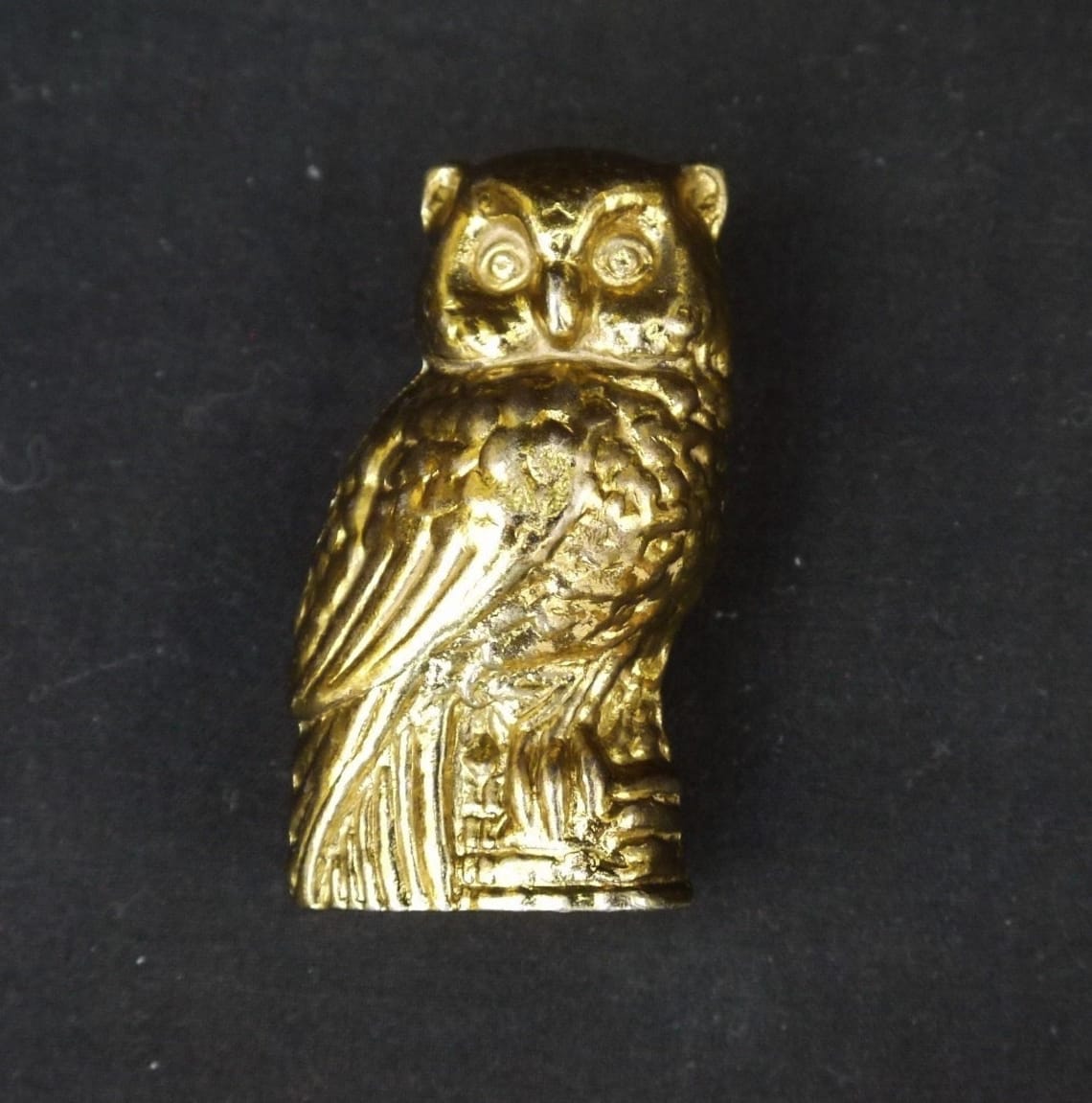 Gold plated 24k statue owl vintage gold owl figurine owl gold Etsy
