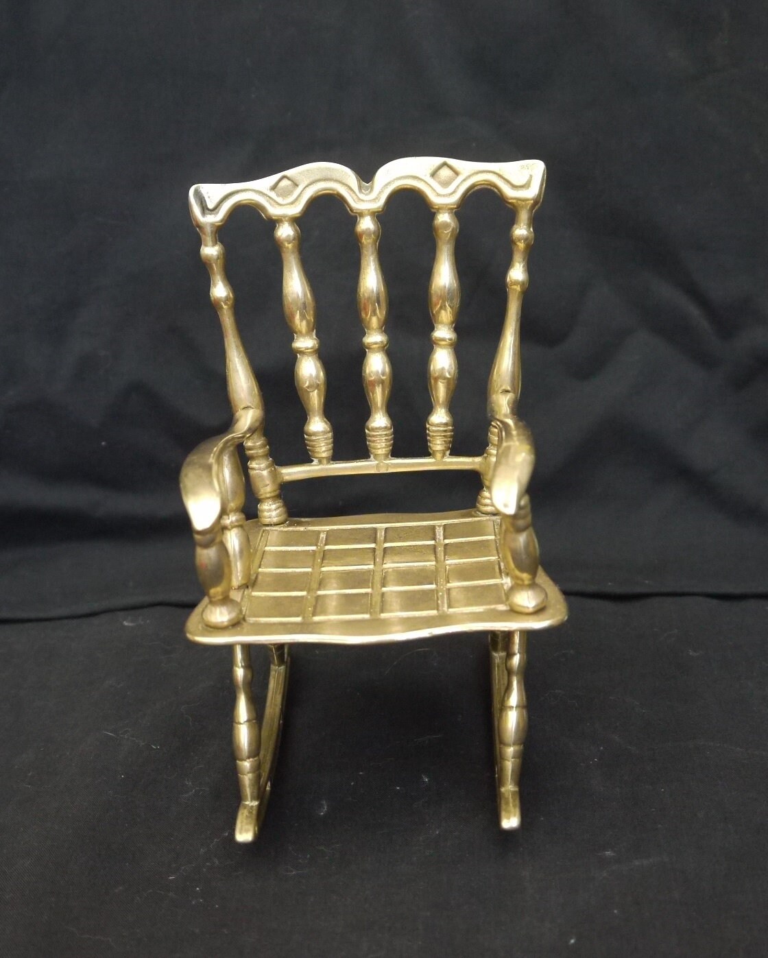 Vintage brass rocking chair large rocking chair solid brass Etsy