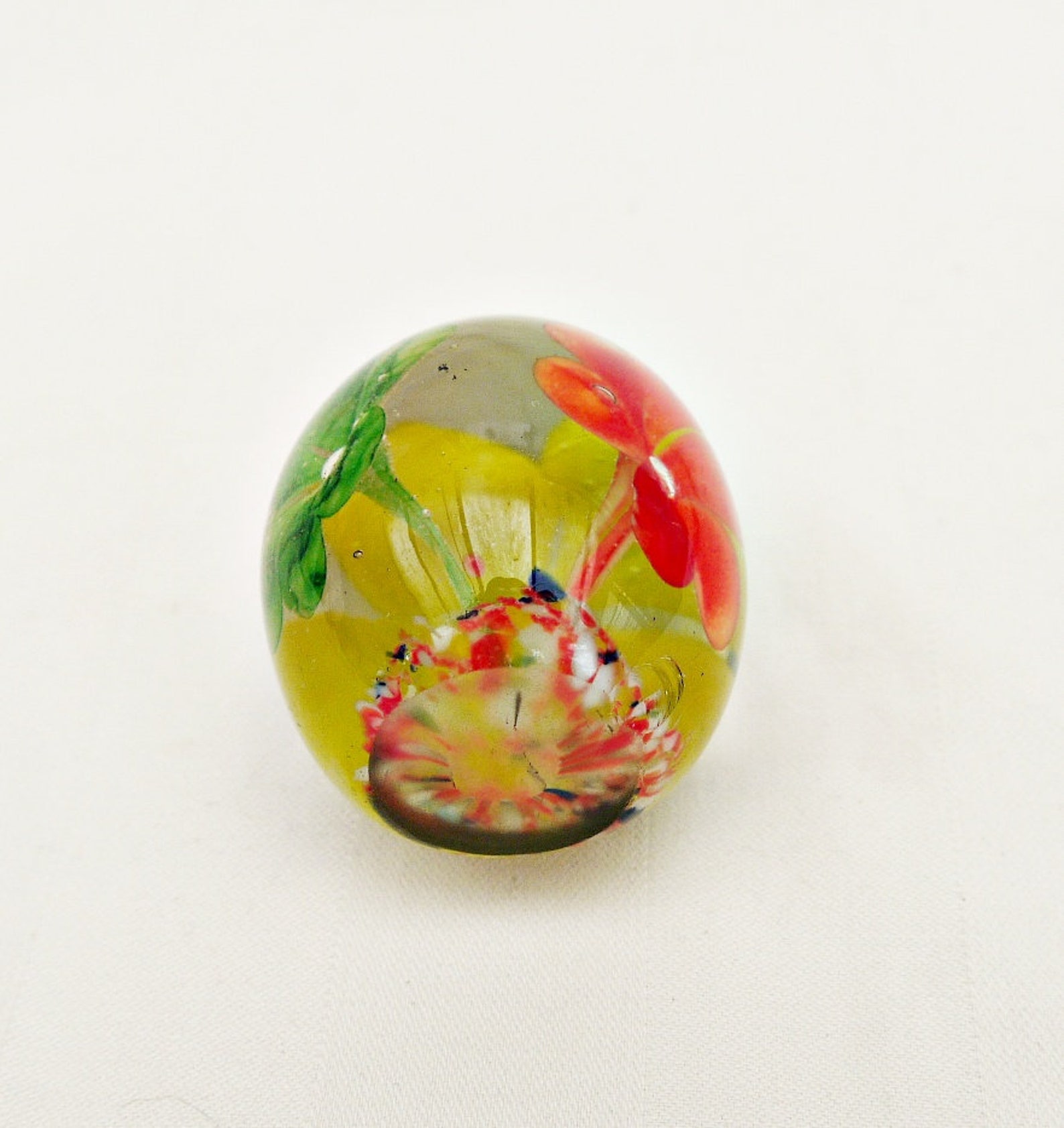Hand Blown Glass Paperweight Vintage Art Glass Paperweight Etsy