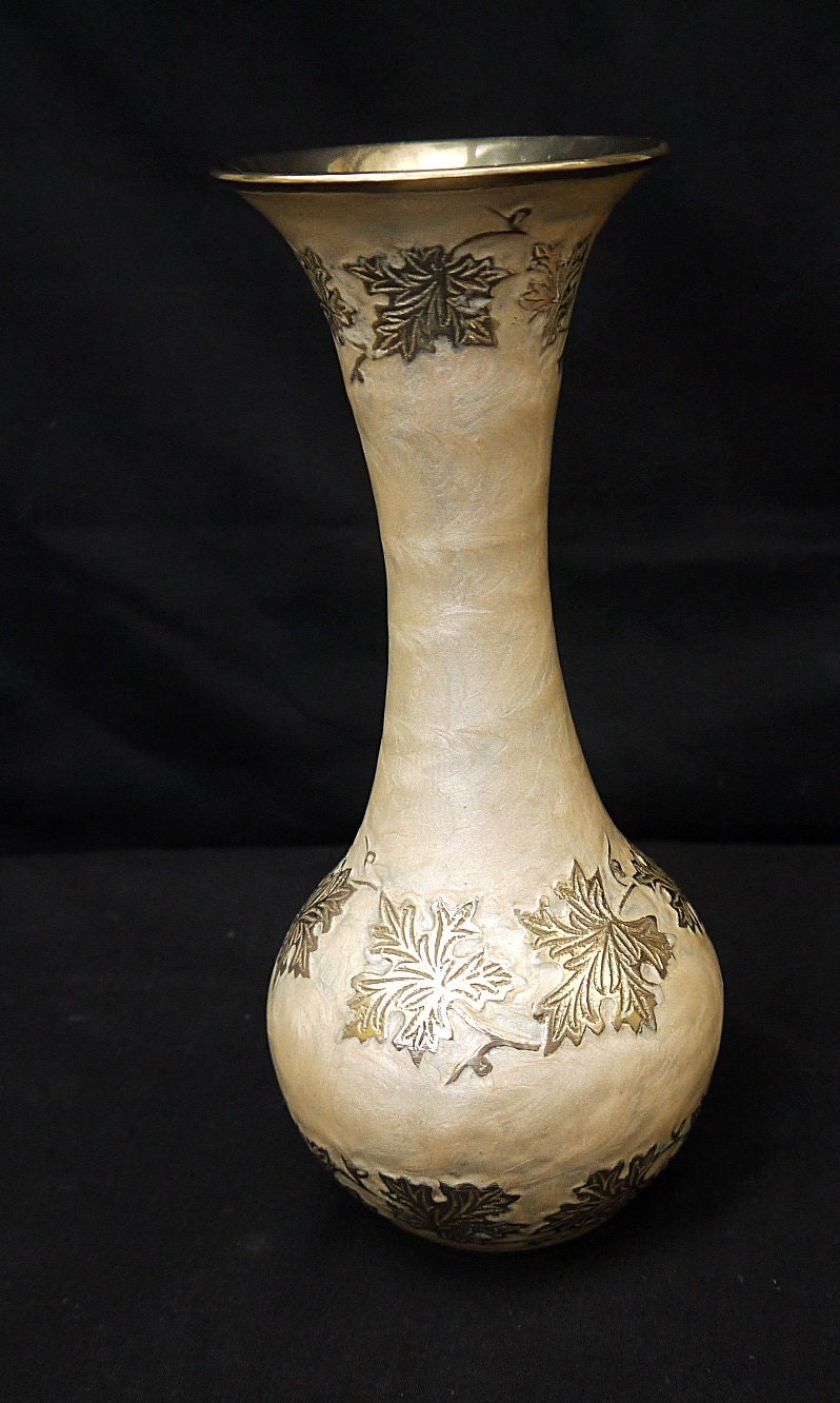 Vintage Solid Brass Vase Antique Brass Ornate Vase Brass Hand Etsy UK