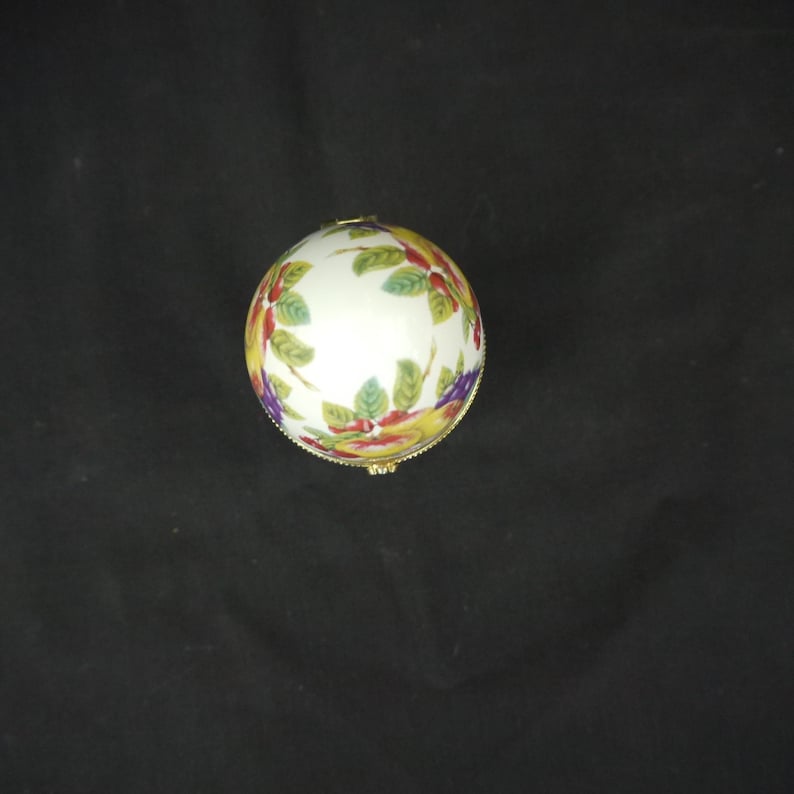 vintage porcelain egg trinket box Faberge style egg fruit decoration jewelry box egg Russian egg box gift