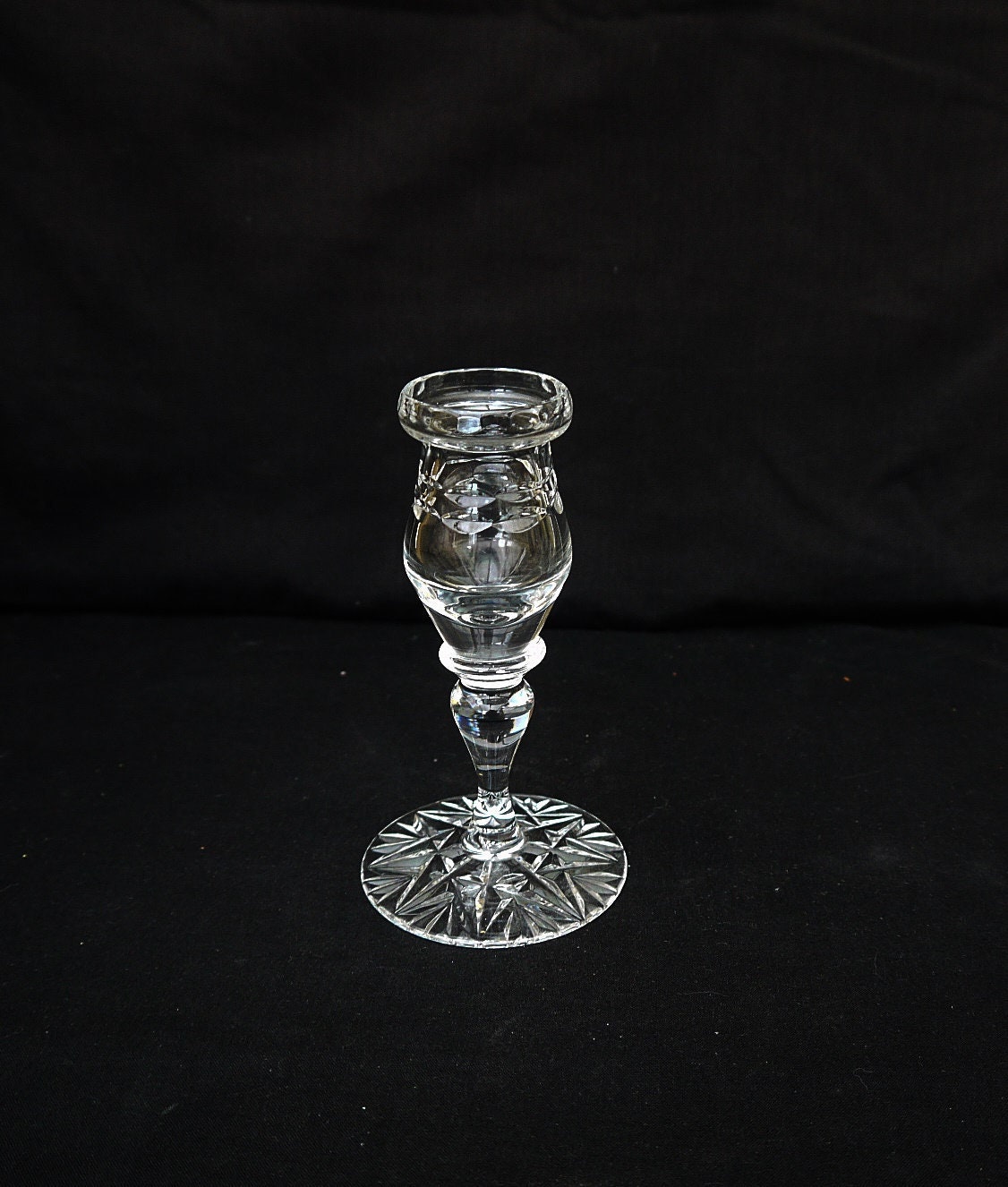 Vintage Cut Crystal Candle Holder Original Crystal Candlestick Etsy UK