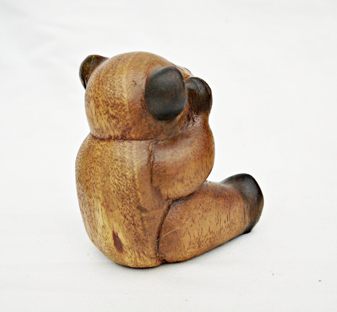 Handgeschnitzter Holzbär Vintage Skulptur Holz Teddybär Statue | Etsy