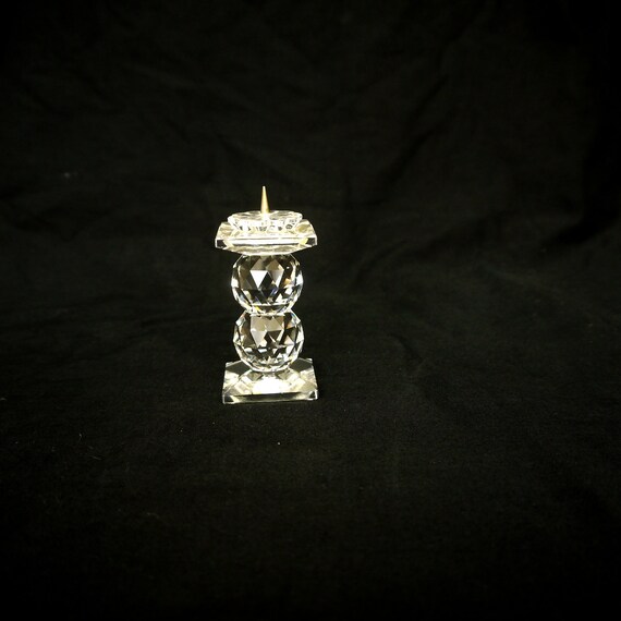 Swarovski Original Crystal Candle Holders Signed Vintage Swarovski