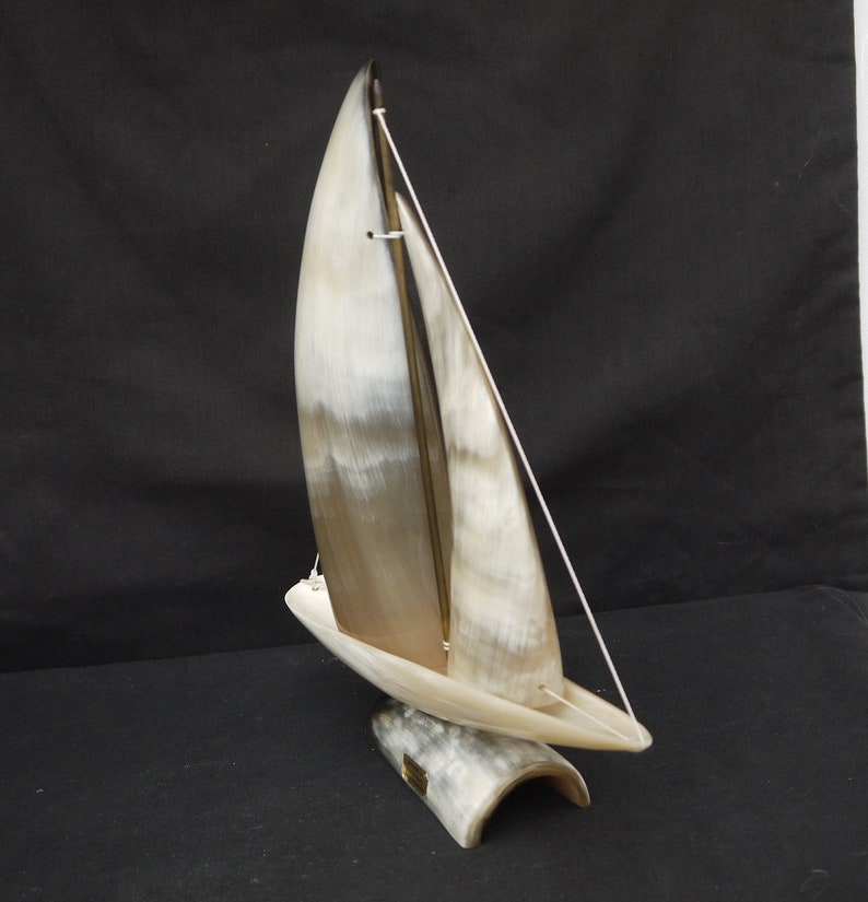 Vintage Sculpture Natural Bones Cow Sail Boat Yacht Bones Etsy UK