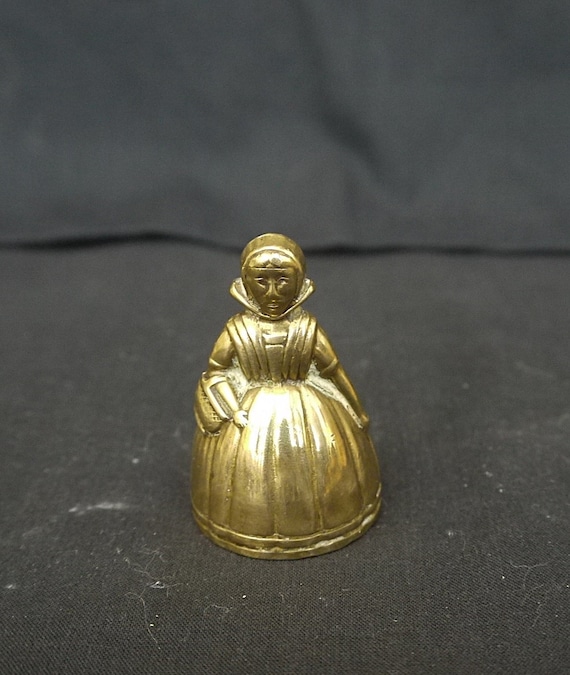 Small Solid Brass Lady Bell Victorian Lady Bell Vintage Brass Etsy