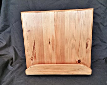 Suporte dobrável de madeira para livros de receitas: suporte para receitas de madeira natural