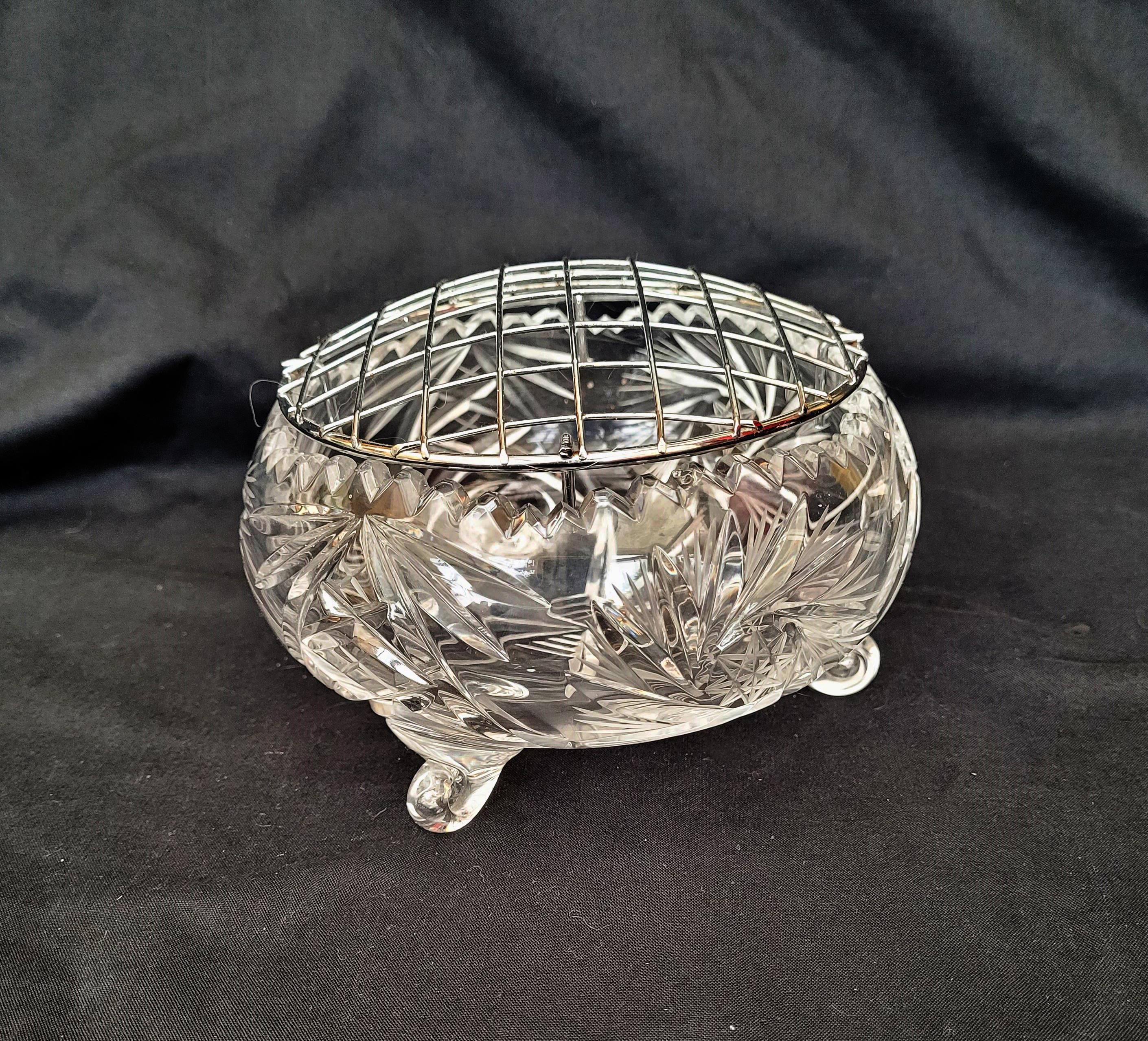 Large Cut Crystal Rose Bowl - Etsy
