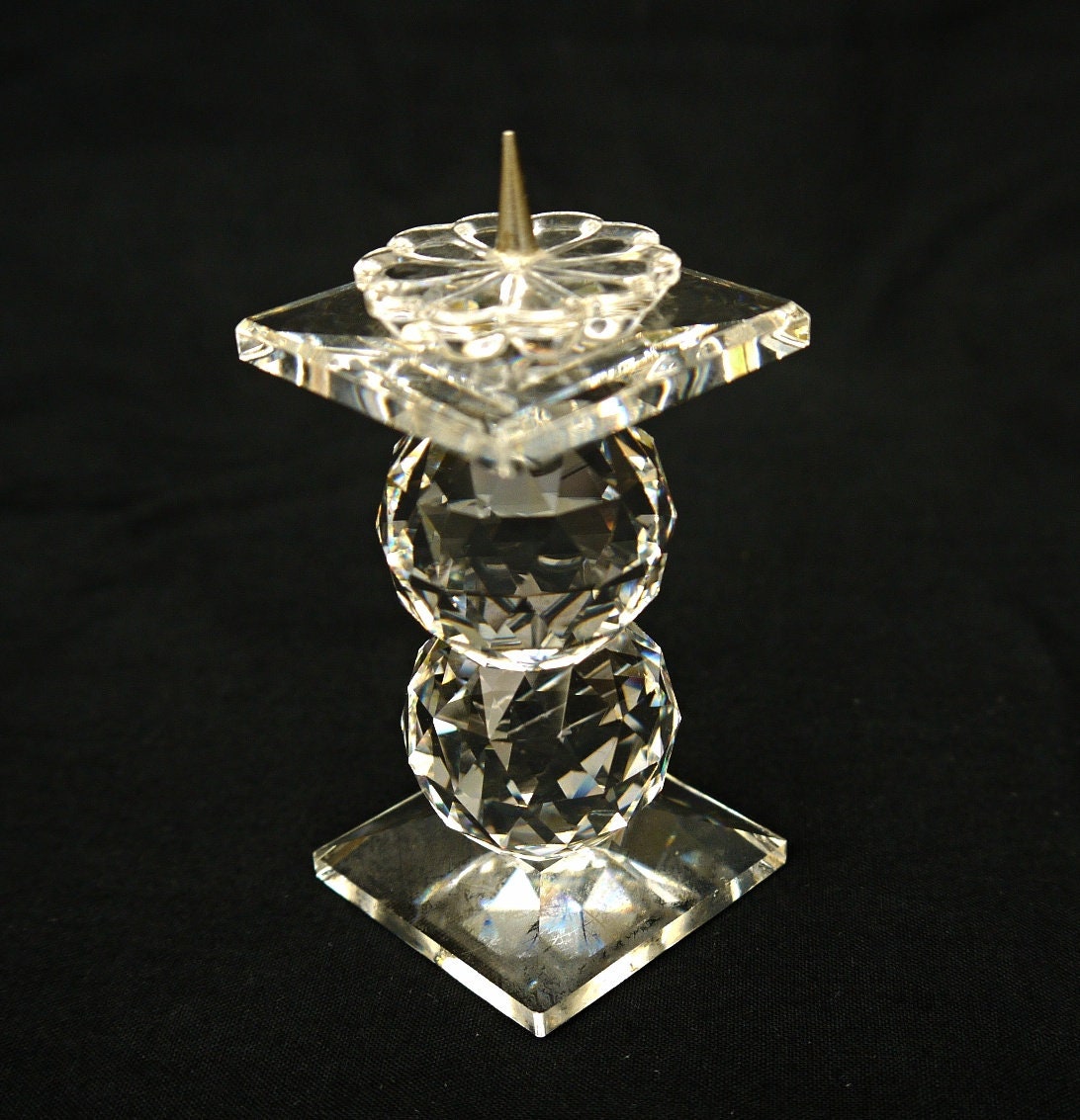 Swarovski Original Crystal Candle Holders Signed Vintage Etsy UK