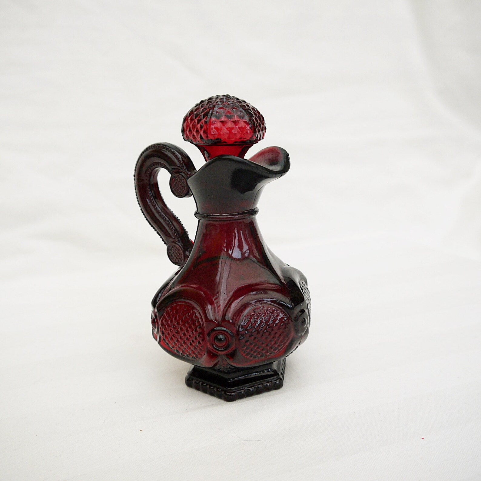 Vintage Perfume Bottle Cut Glass Perfume Bottle Glass Burgundy Etsy UK