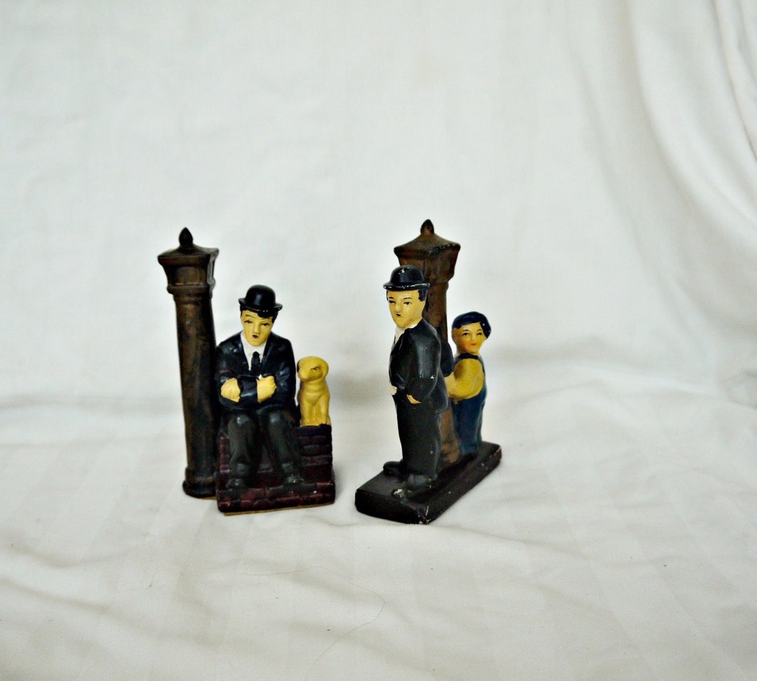 Charles Chaplin 陶器製 フィギュア 置物 Vintage Charlie Chaplin Ceramic Figurine Set: Hand-painted
