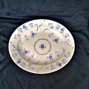 vintage large serving platter Rhine W.H. Grindley & Co Ltd Staffordshire England  oval serving tray blue and white