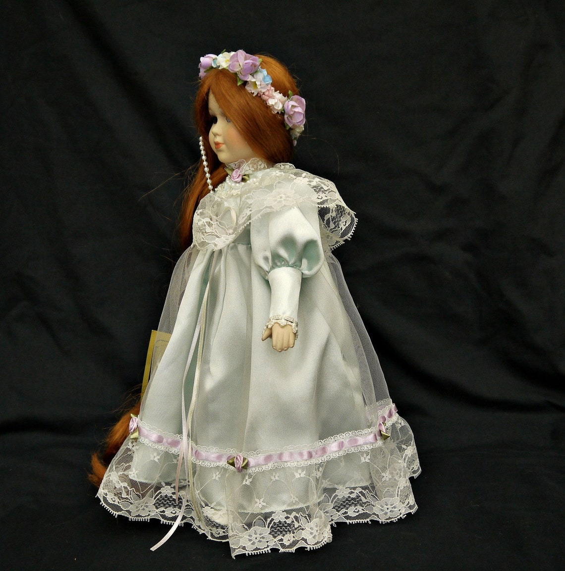 Vintage large 16.2 porcelain doll Yasmine with | Etsy