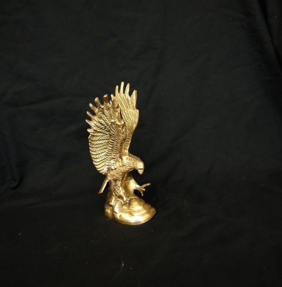 Vintage Large Solid Brass Eagle Statue Brass Eagle Figurine Etsy