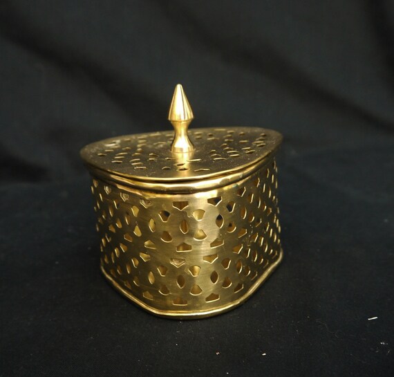 brass jewellery box vintage brass box with lid brass… Gem