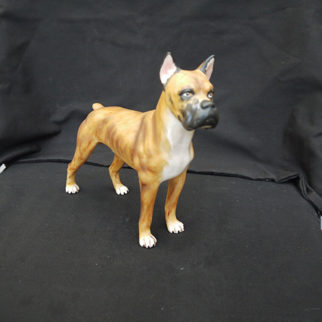 Vintage German Dog Boxer Geobel German Porcelain Figurine Dog Marked Porcelain Figurine Animal
