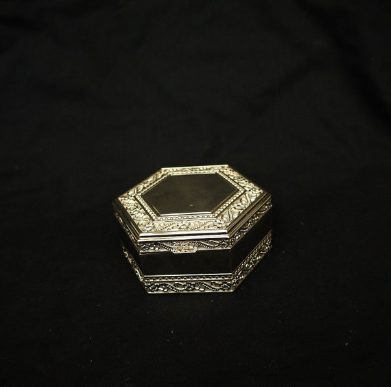 vintage silver plate jewellery box silver plate c… - image 1