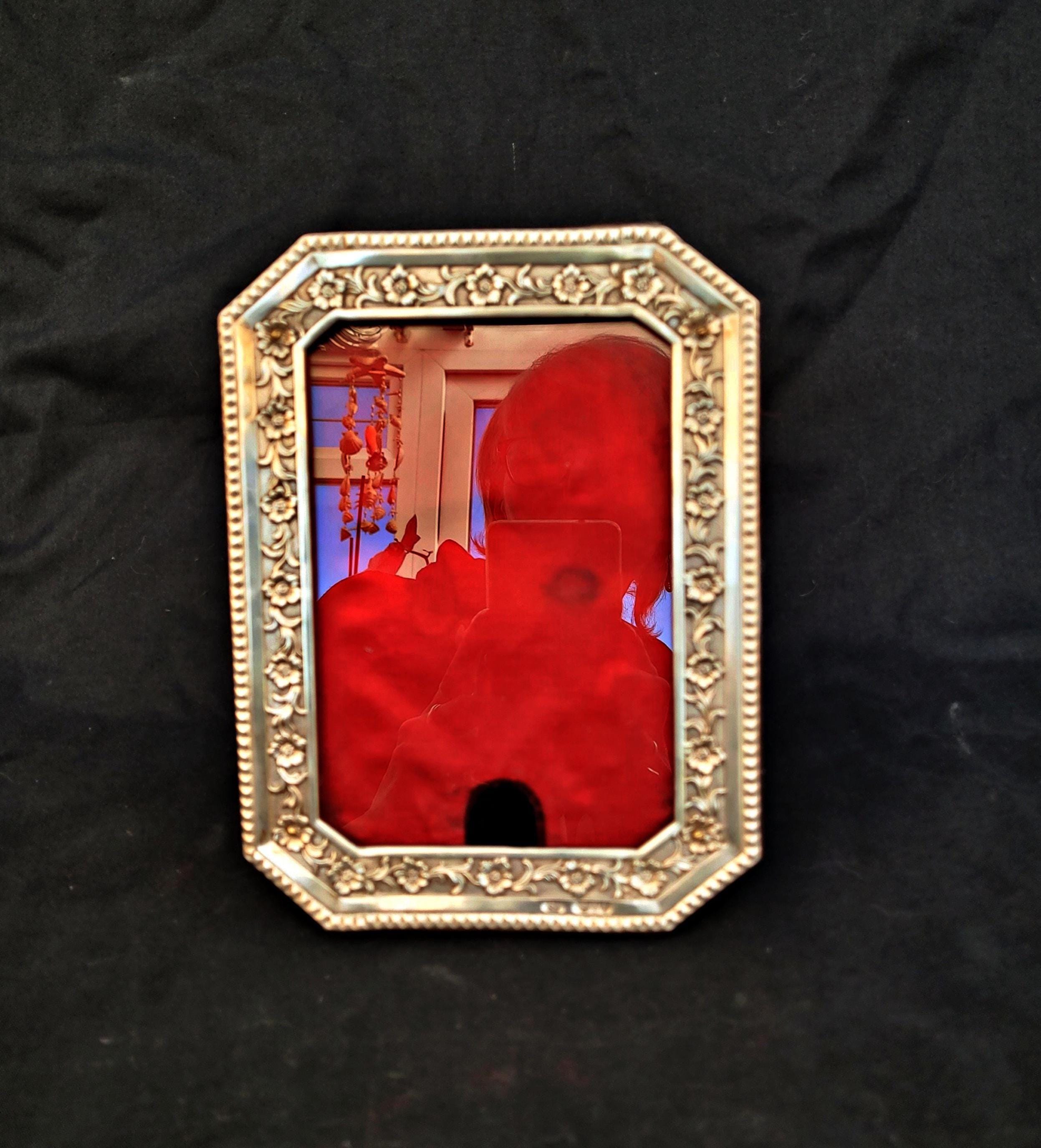 antique sterling silver picture frame Victorian photo frame  hallmarked London 1894 by Samuel Jacob ornate embossed 19 cm x 14.5 cm rare