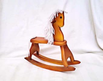 rocking horse for a doll wooden vintage hand crafted toy horse to the dolls house furniture accessories