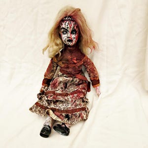 Creepy doll Ooak 18 &quot;large doll prop on Halloween Horror porcelain doll  scary  doll horrible vintage killer doll