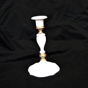 brass candlestick white and gold metal candlestick French style ornate solid metal candle holder elegant tall candle holder  candle holder