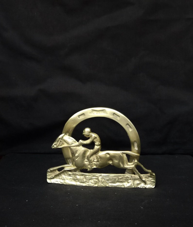 vintage brass letter rack horse racing with a horseshoe solid br vintage brass letter rack horse racing with a horseshoe solid br
