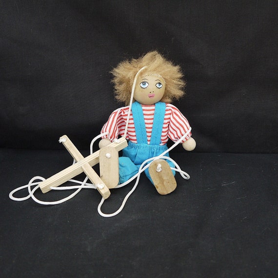 Finger Puppet Stand Finger Puppets Children's Games Wooden Doll