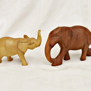 carved wooden elephant vintage figurine wooden elephant African animals sculpture elephants sculpture natural statue animal wood ornament