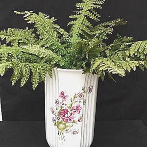 vintage porcelain vase Antique porcelain tall vase white porcelain vase large vase ornate vase marked field flowers home decor