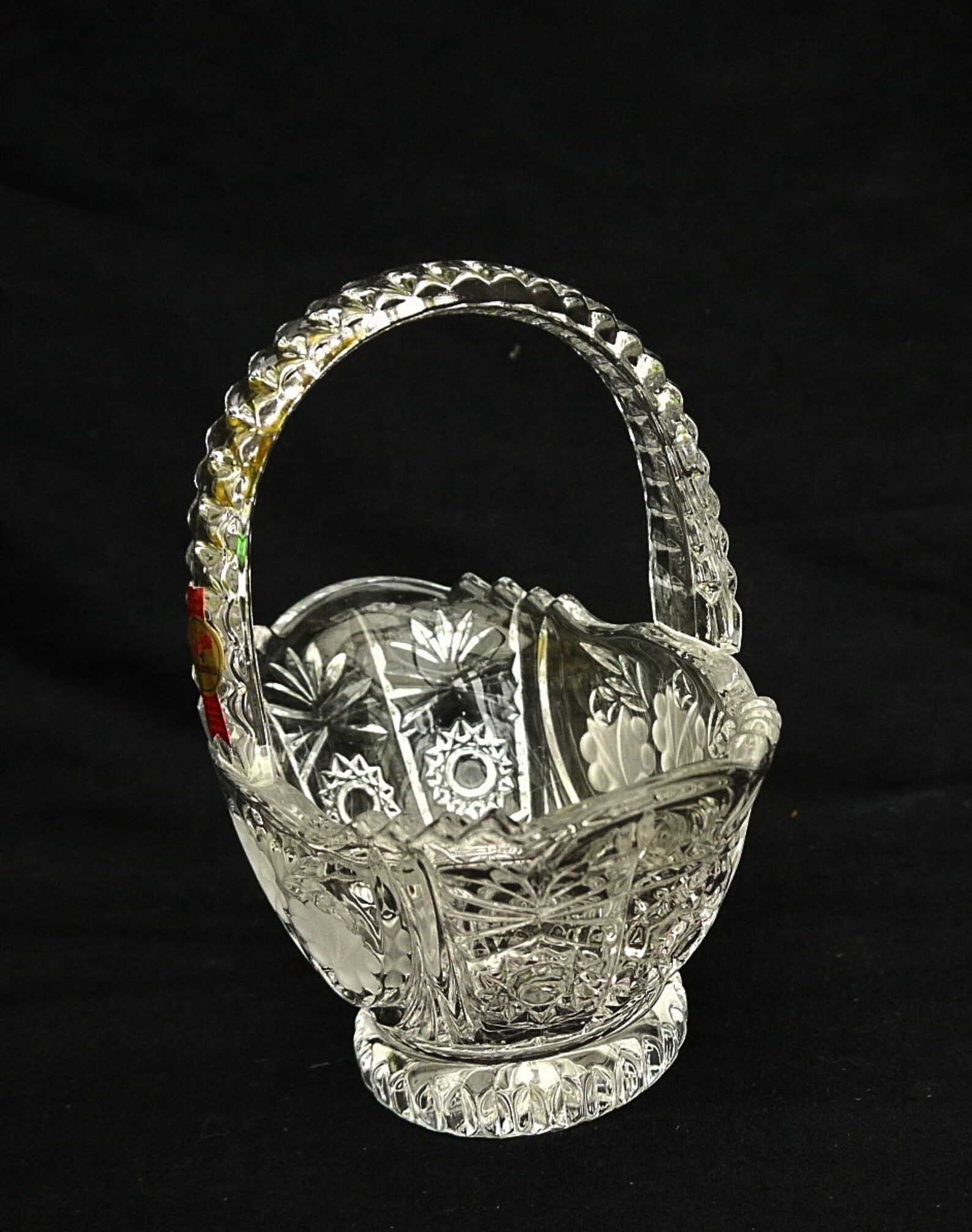 Cut Crystal Basket Vintage German Lead Crystal Basket Anna Etsy