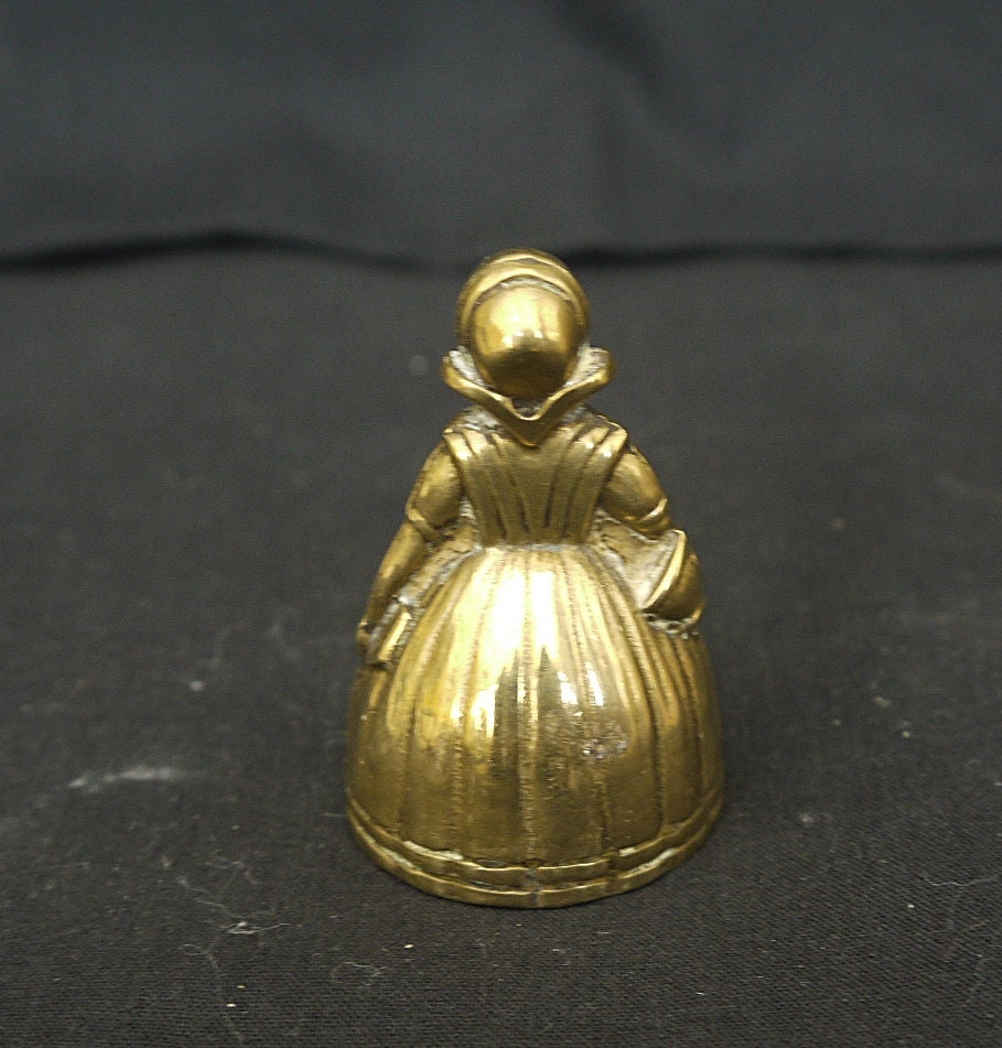 Small Solid Brass Lady Bell Victorian Lady Bell Vintage Brass Etsy