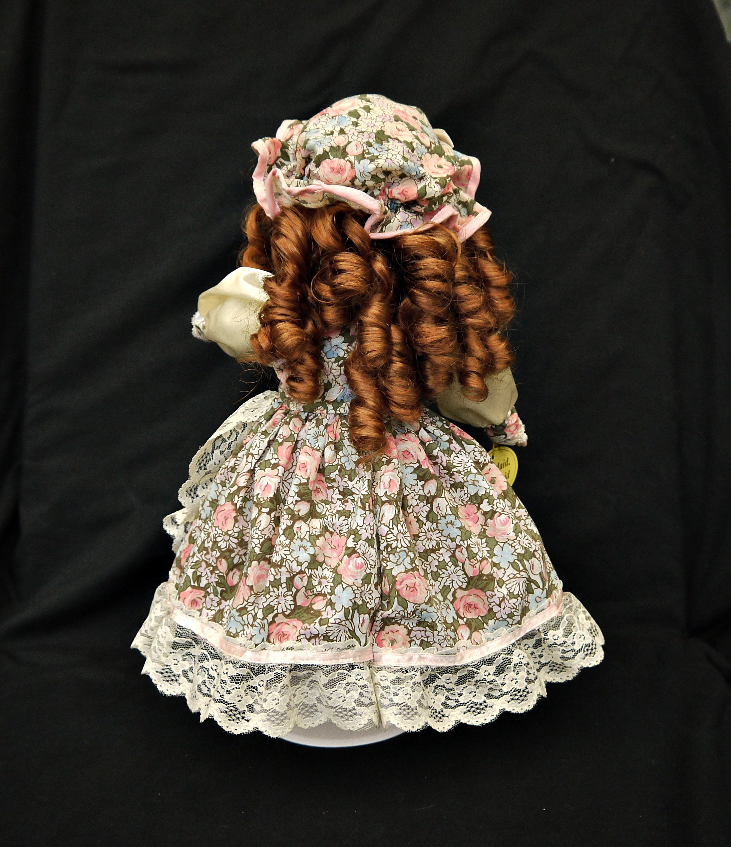 Vintage Large Porcelain Doll 36 Cm Pretty Maid With Stand