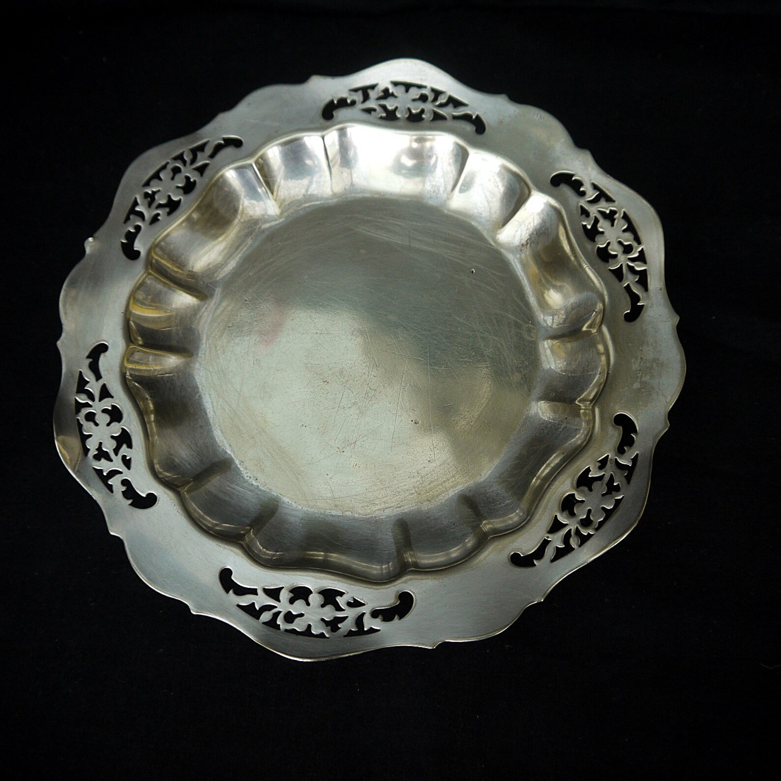Vintage Silver Plate Tray Dish EPNS RPL Old Silver Round Tray Etsy UK