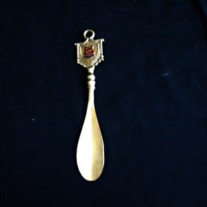 vintage shoehorn  brass shoehorn  Stafford gift decorative solid brass shoehorn with pendant collectors shoehorn