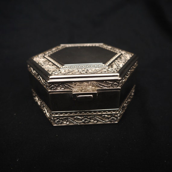 vintage silver plate jewellery box silver plate c… - image 5