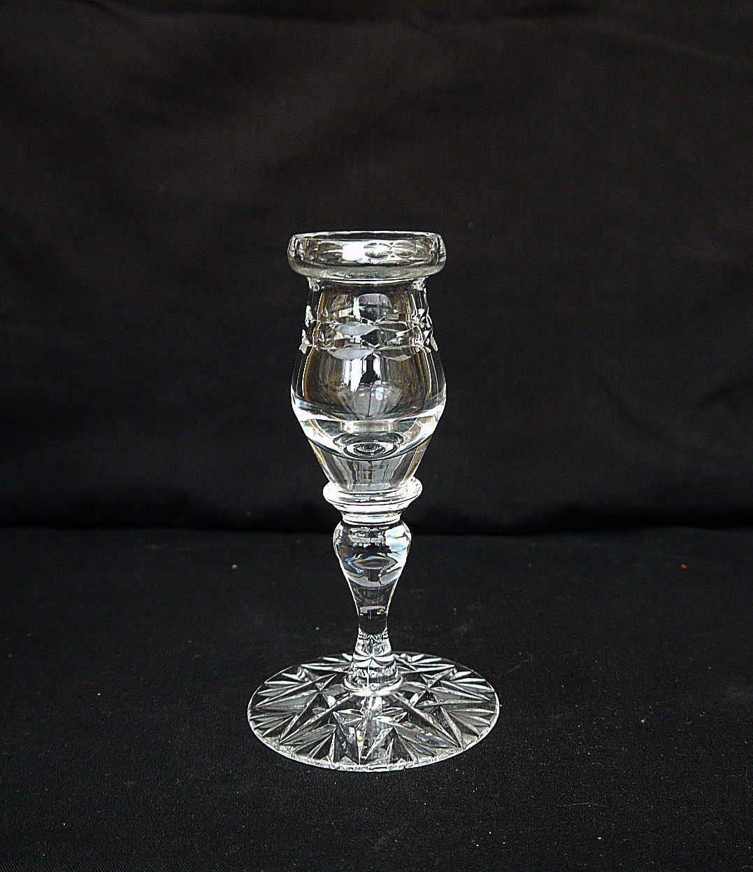 Vintage Cut Crystal Candle Holder Original Crystal Candlestick Etsy