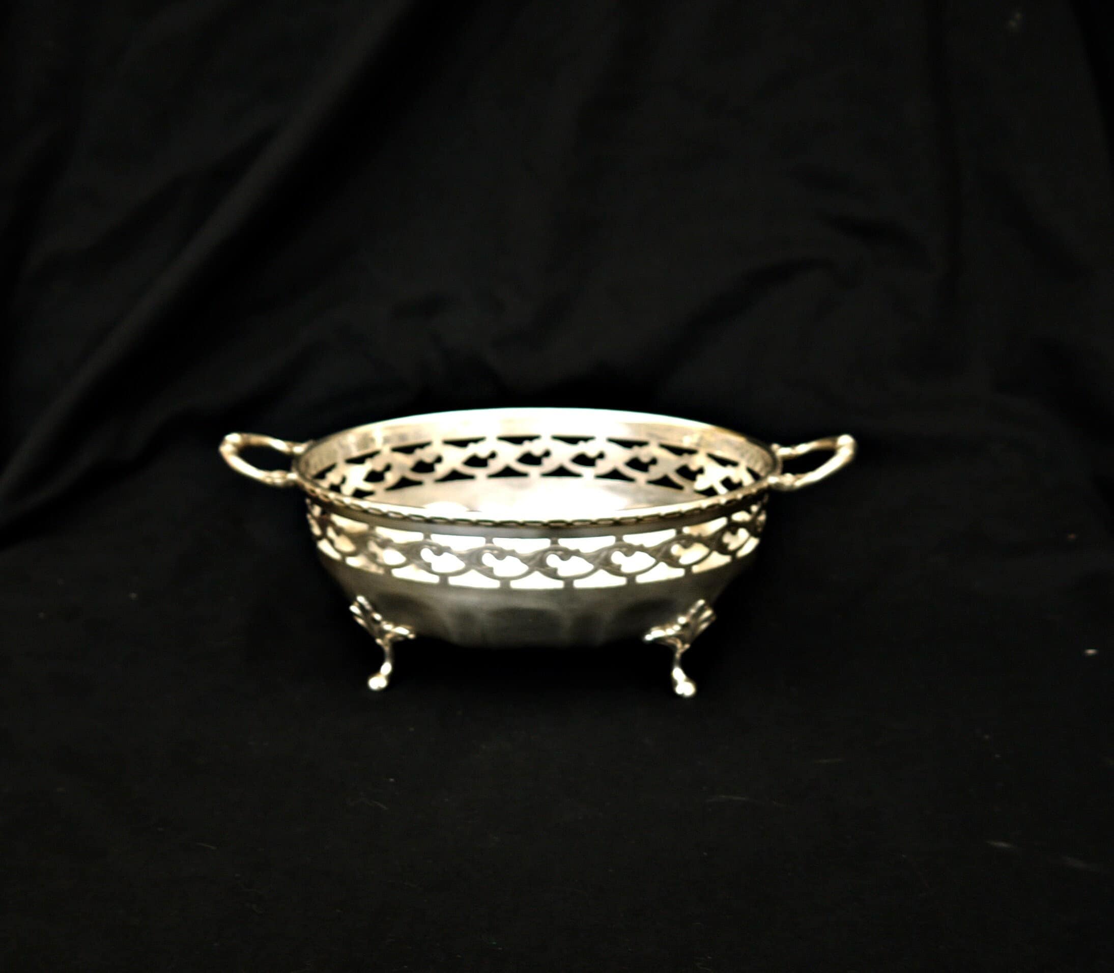 Vintage Silver Plate Oval Bowl: French Victorian Style Ornate