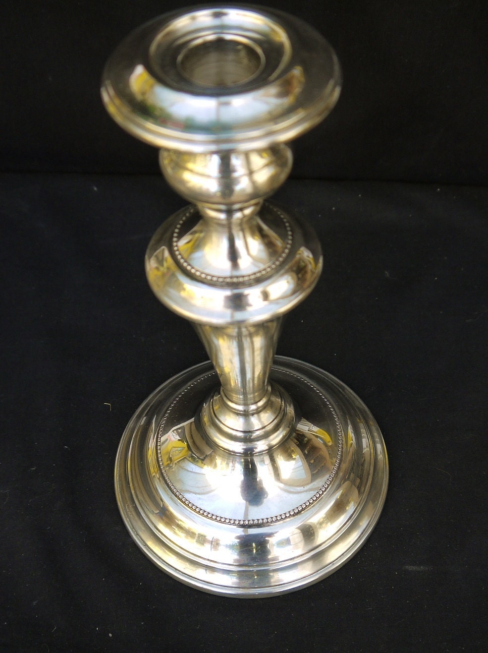 Vintage Silver Plate Candlestick Large Solid Silver Candle Etsy UK