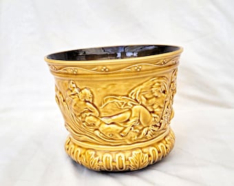Vintage Sylvac Rapsody planter No 4526 original plant pot vase  Grecian Mythology relief mustard