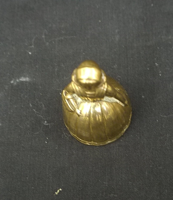 Small Solid Brass Lady Bell Victorian Lady Bell Vintage