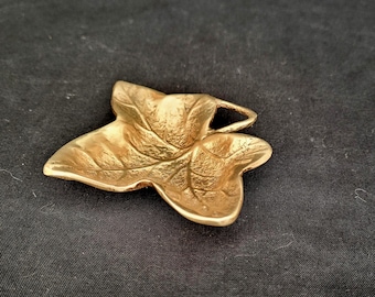 ヴィンテージ真鍮リーフディッシュ：MCMの小物入れ/キャンディボウル