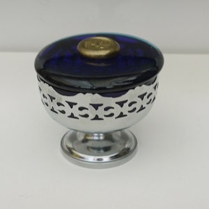 vintage sugar bowl silver plate and cobalt blue glass bon bon dish with a lid cobalt glass bowl on the footer