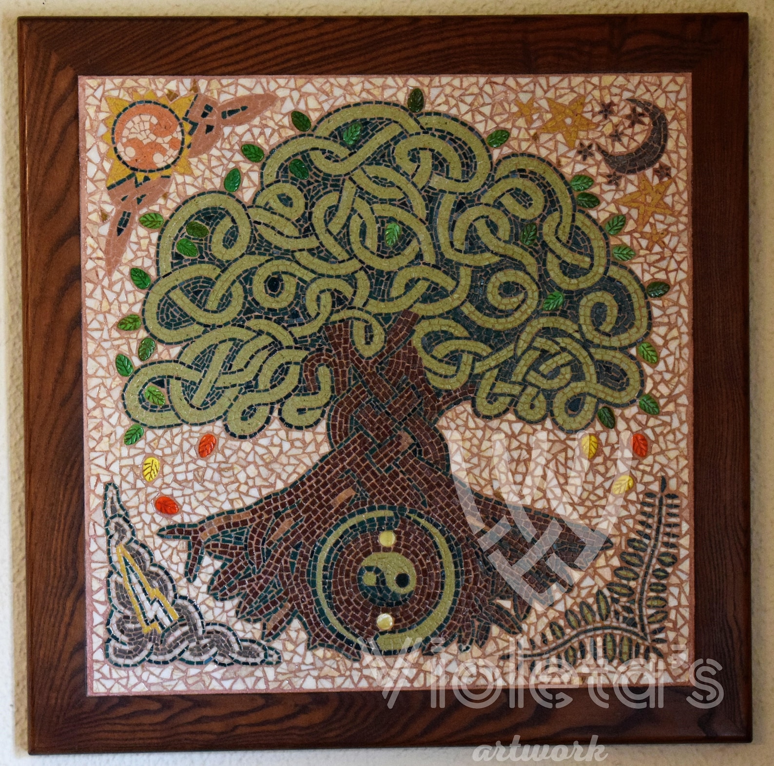 Tree of Life Mosaic Wall Art Family Gift Handmade Mosaic Etsy