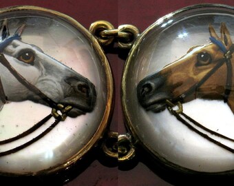 Remarkable 14k Gold Essex Crystal HORSE Bracelet