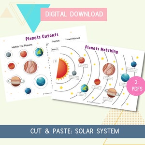 Solar System With Planets-digital Download Matching Activity Matching ...
