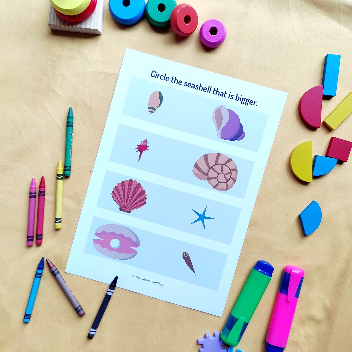 Which is Bigger-sea Shells- Digital Download Comparison Worksheet ...