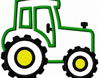 Tractor 02 Applique Embroidery Design - Instant Download