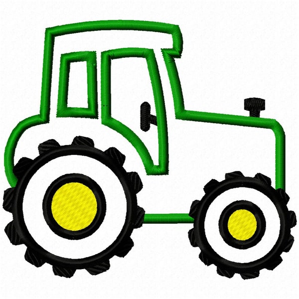 Tractor 02 Applique Embroidery Design - Instant Download