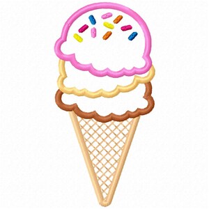 Eistüte Applikation Stickdatei - Sofort Download